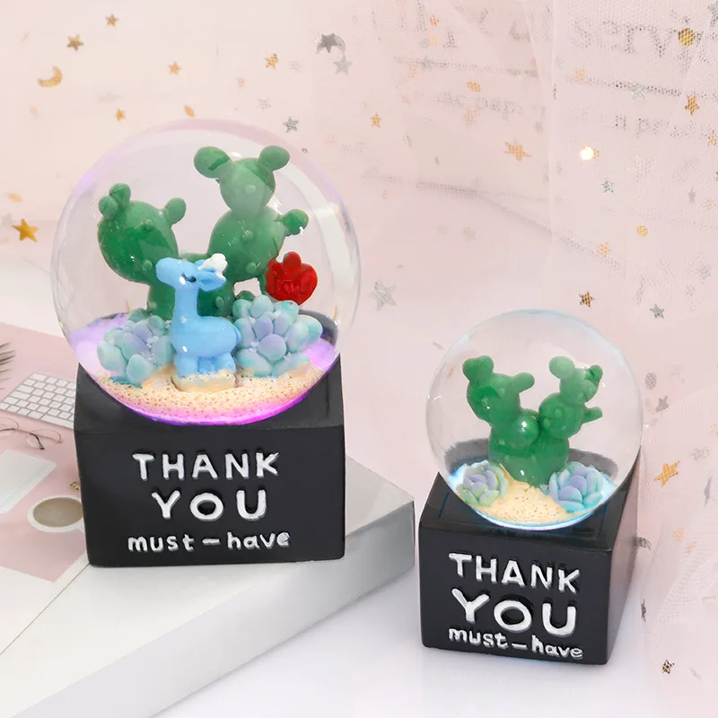 Loominguline Armas Flash Mahlakad Cactus 3D Magic Crystal Ball Vaik Crystal Teenetemärgi Klassivend Laste Sünnipäeva Lõpetamist Kingitus
