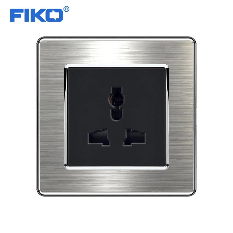 FIKO 86mm *86mm 13A Universal socket UK seina võimsus home hotel standard , UK seina pistikupesa roostevabast terasest paneel standard