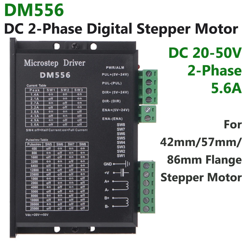 5TK DM556 42/57/86mm SM Digitaalse Stepper Motor Driver 2-Etapp 24V-50V 5.6 eest NEMA17 NEMA23 NEMA34 Stepper Mootori Kontroller