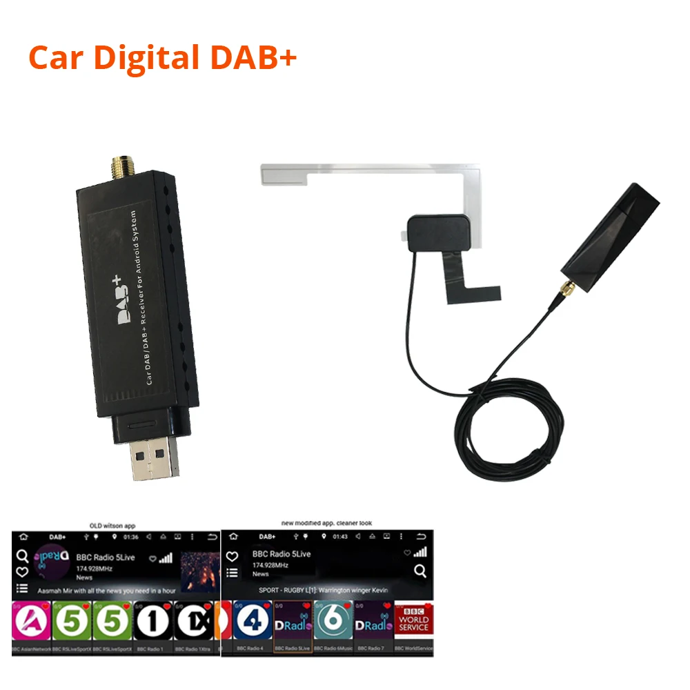 Dab Raadio Vastuvõtja Auto Antenn, Digitaalse DAB+ Adapter, Aux-Tuuneri Box Audio USB Amplifitseeritud Loop Antenni Android Dekodeerimine Raadiod