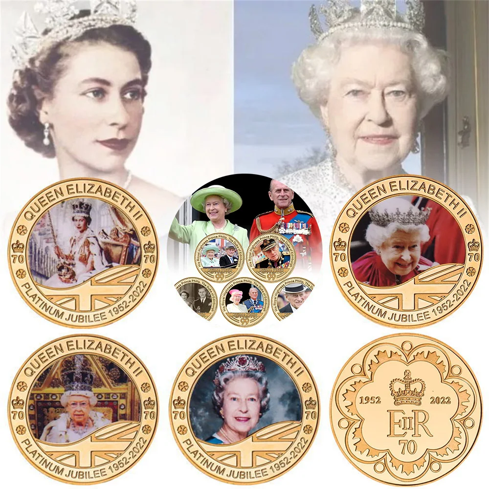 1926-2022 Kuninganna Elizabeth II mälestusmünte kullatud Metallist Kuningliku Perekonna Väljakutse Mündid Laekuva Medal Suveniiride Kingitused