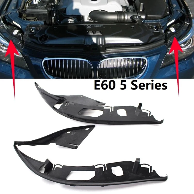 Paari L+R Ülemine Esitulede Objektiivi Shell Kaane Tihend Tihend jaoks -BMW E60 5-Seeria 2004-2010 63126934511 63126934512