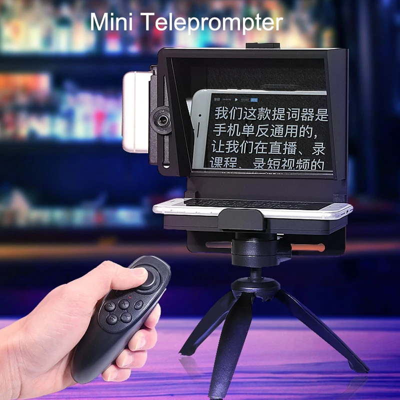Kaasaskantav Mini Teleprompter Koos puldiga Telefoni DSLR Broadcast Artefakt Video Salvestus Live