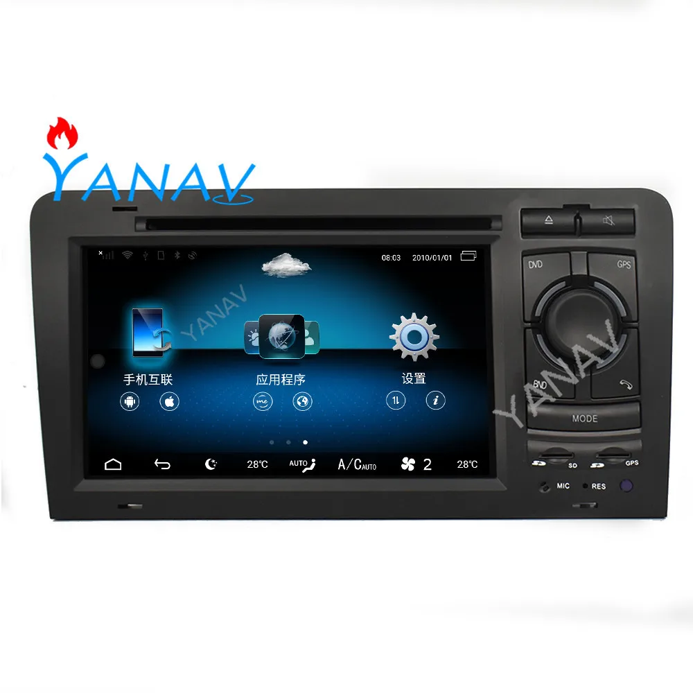 Auto-Raadio Audio 2 DIN Android Stereo Vastuvõtja-Audi A3, S3 2003-2011 GPS Navigation Auto Video HD Ekraan Mms MP3 Mängija
