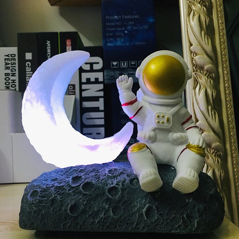Astronaut Juhtmevaba Bluetooth Kõlar Atmosfääri Lamp LED Night Light Täiskuu Valgus Stereo Kõlarid Toetada TF Kaarti Lastele Kingitus