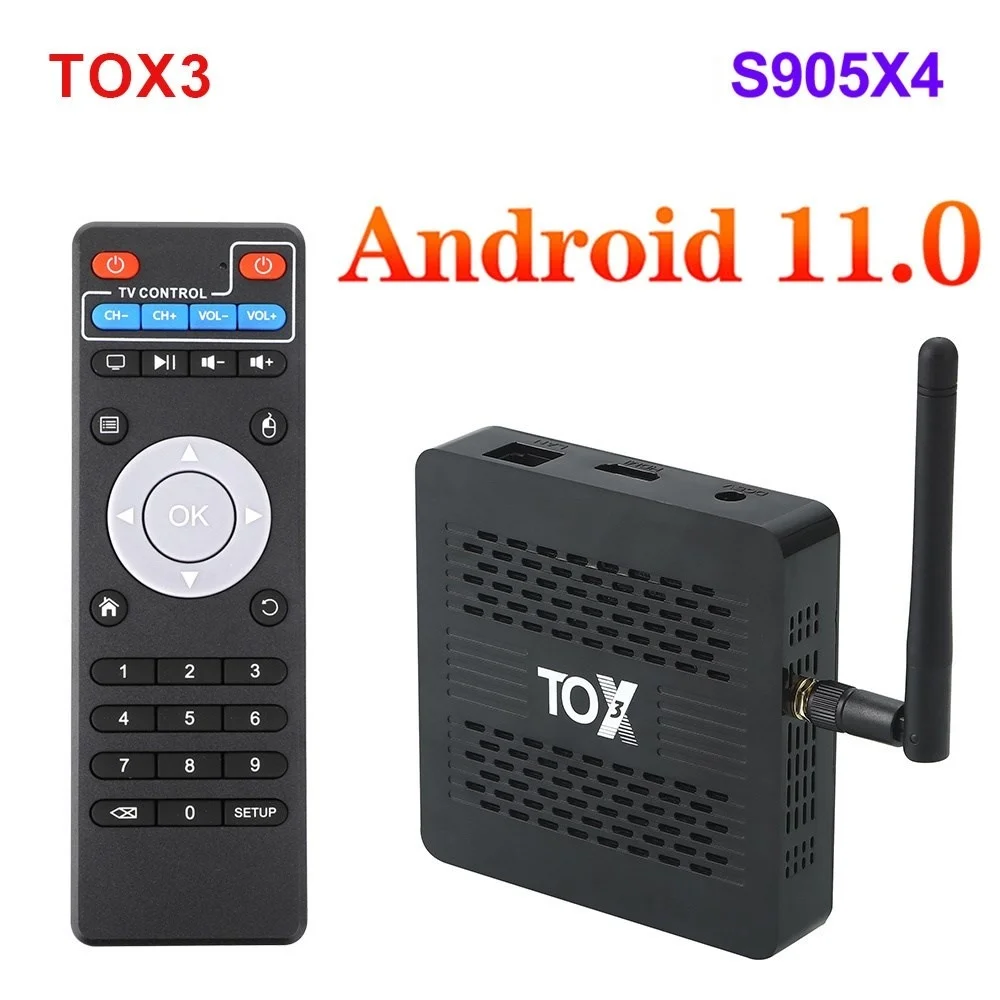 Uus TOX3 S905X4 Android 11.0 TV Box 4GB 32GB Set top Box 2.4 G 5G WiFi BT4.1 1000M 4K TVBOX VS X96 Max X4 PRO Hot Müük