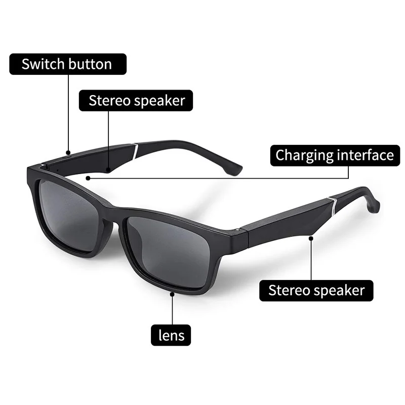 Anti-UV Bluetooth Klaasid Polariseeritud Päikeseprillid Smart Sport Eireless Peakomplekti Mikrofoni Prillid Kohandatav Retsepti Objektiiv