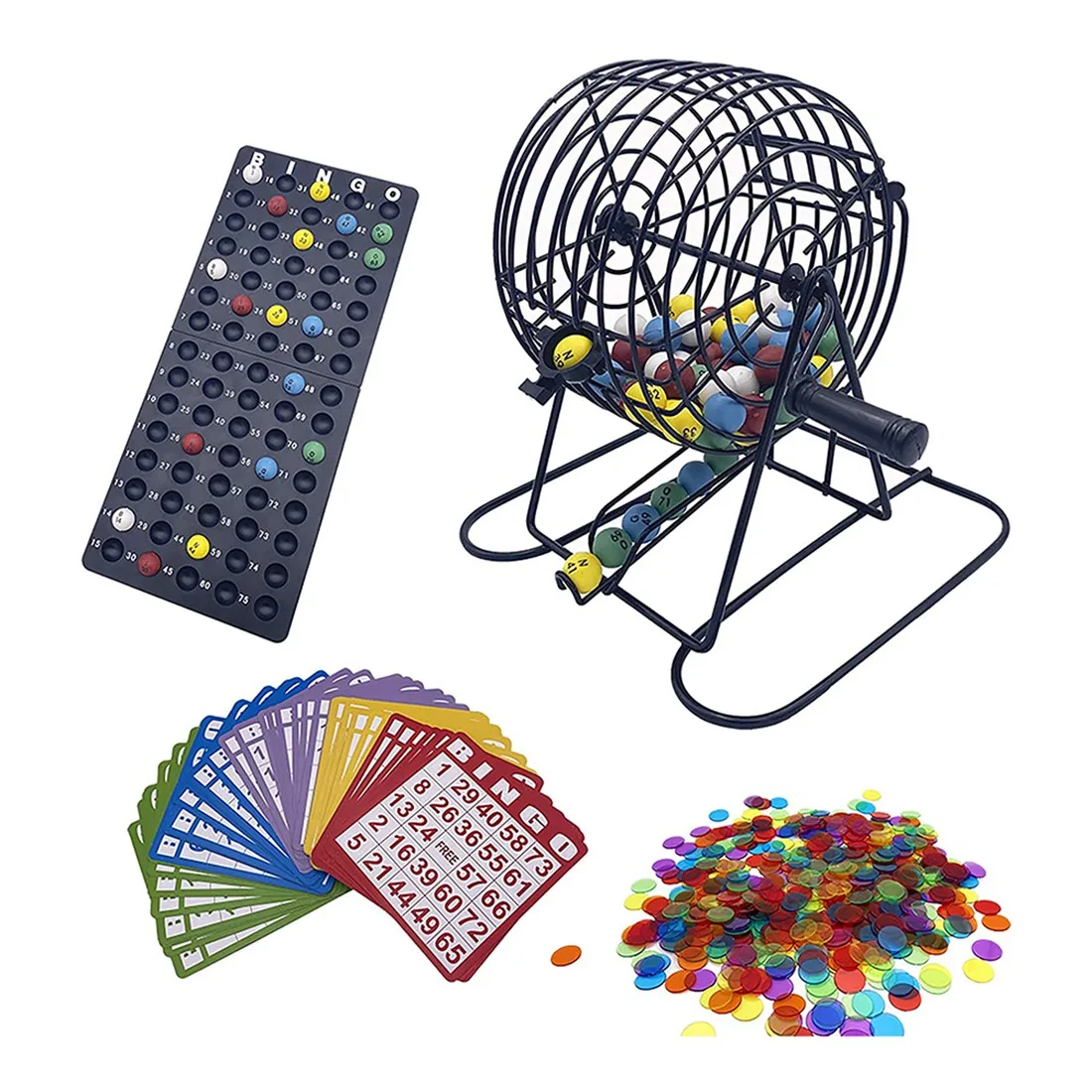 Deluxe Bingo Mäng, mis on Seatud 6 Tolline Bingo Puuri, Bingo Kapten Pardal,75 Värvilised Pallid , 50 Bingo Kaardid ja 300 Bingo Kiibid