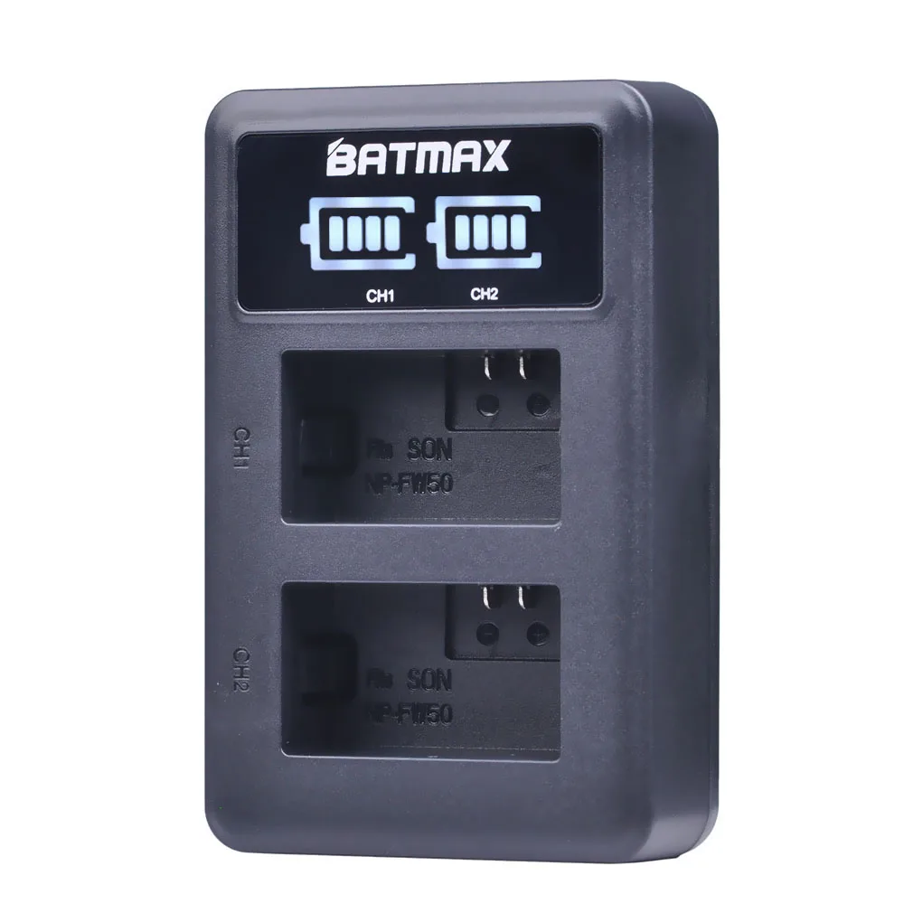 Batmax 1tk NP-FW50 FW50 NPFW50 LED Dual USB Laadija Sony a37 Alpha 7 7R II 7S a7S a7R II a5000 NEX-7