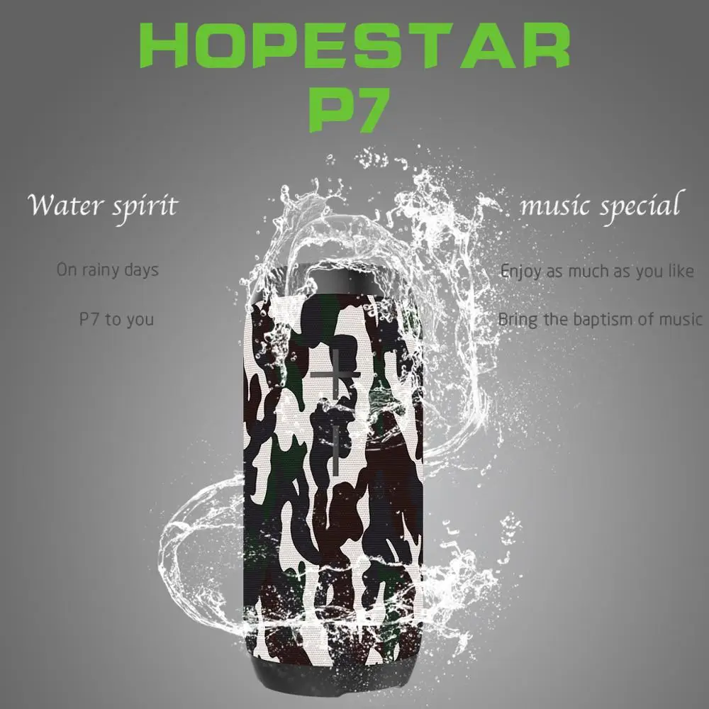 HOPESTAR P7 kaasaskantav Bluetooth Kõlar Traadita Veekindlus IPX6 Veerus Bass Box Mini Subwoofer Kaasaskantavate TF Kaart USB FM-Mic