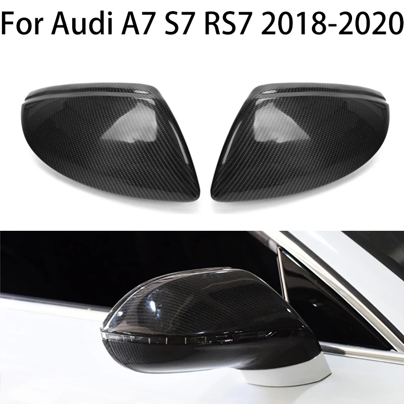 Audi A6 C8 A7 ABT 4K8 A8 D5 2018-2020 LHD Päris Carbon Fiber rearview tahavaatepeegli shell kate mütsid Asendamine