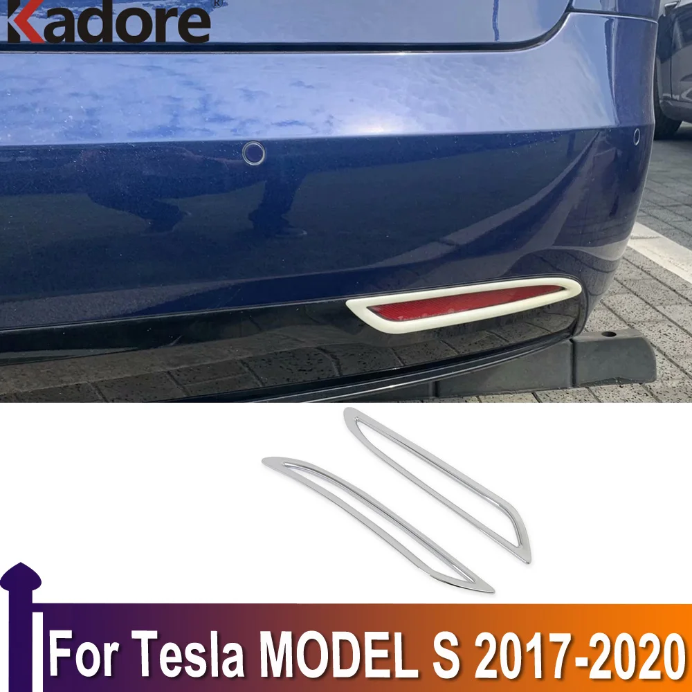 Näiteks Tesla MODEL S 2017 2018 2019 2020 Tagumine Helkur udutule Lambi Kate Kleebis Teenetemärgi Sisekujundus Välisilme Tarvikud Chrome