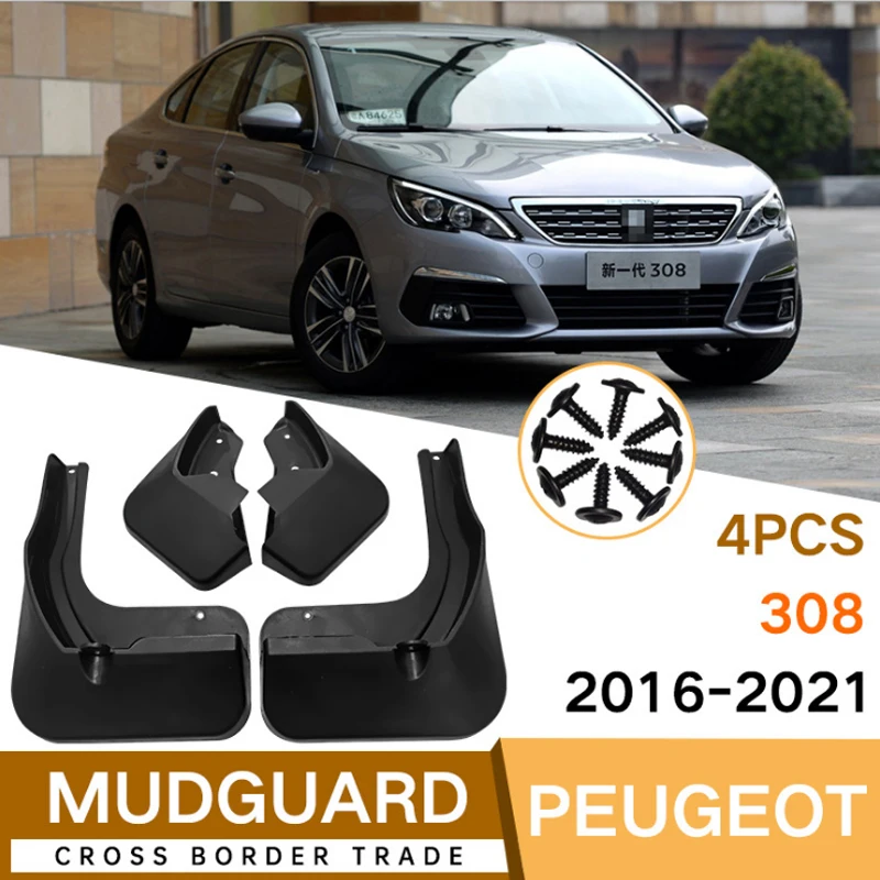 Auto Muda Klapid Eest Peugeot 308 Mk2 Luukpära Luugi 2016 2017 2018 2019 2020 2021Mudflaps Splash Valvurid Muda Klapp Mudguard Poritiib