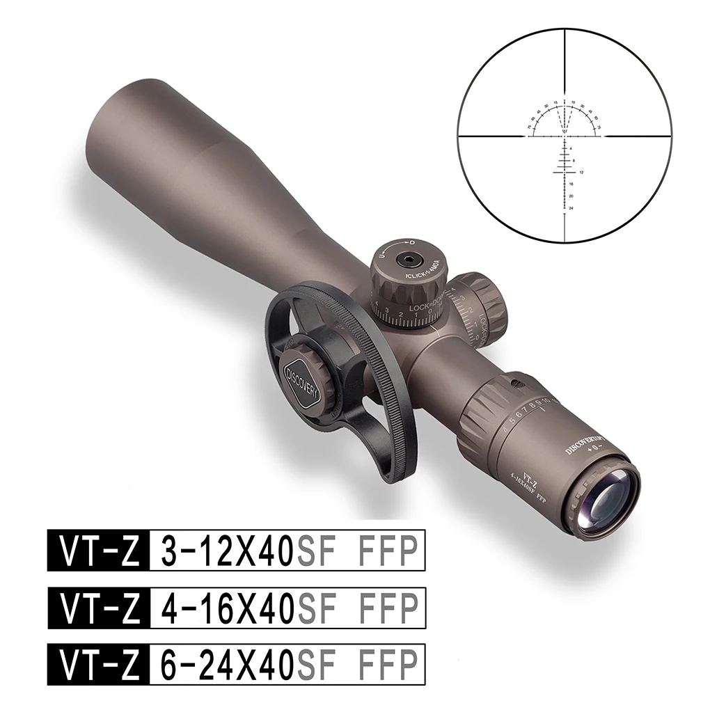 Discovery jahirelvad Esimene fokaaltasandilised Riflescope FFP 3-12 4-16 6-24 Taktikaline Jahindus Sõjalise Optilise Sihikuga Reguleerimisala