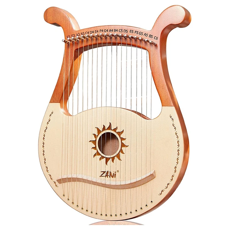 Zani Lyre Harf,19 String Puidust Lyre Harf,Lyakin,19 String Lyre Kordumatu Mustriga Nikerdatud Sümbolid,Muusikasõpradele Algajatele,Jne