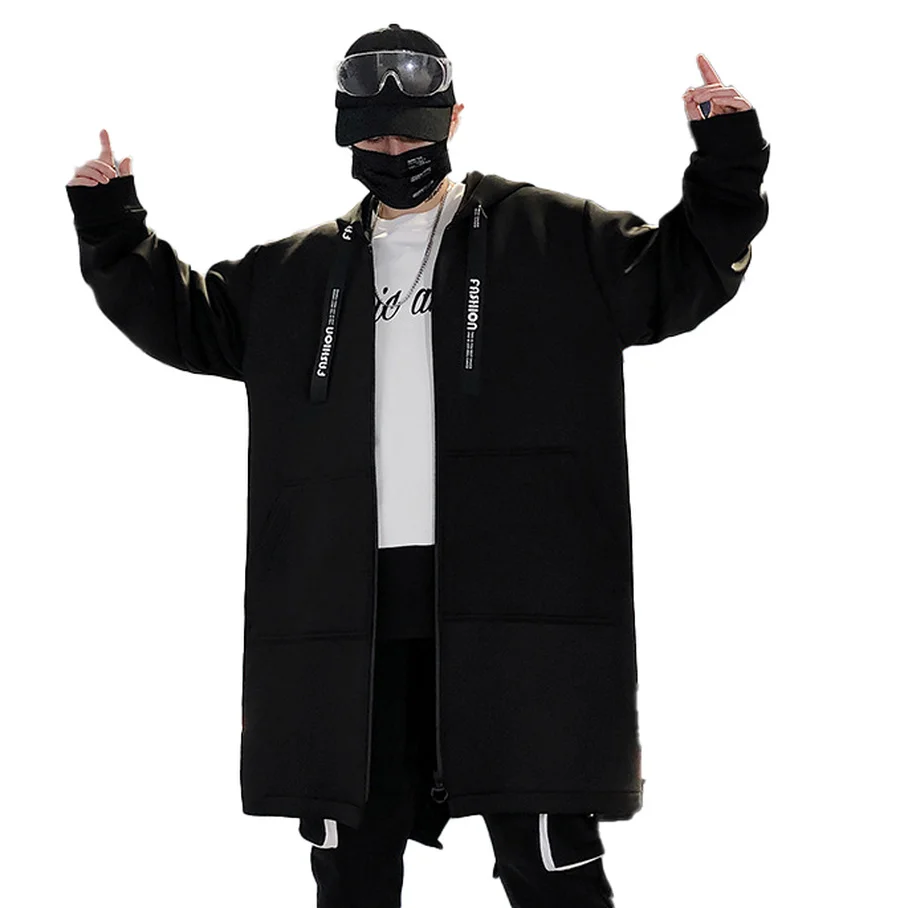 Meeste Kapuutsiga Jakid Kirja Prindi Harajuku Windbreaker Mood Overcoat Meeste Vabaaja Outwear Hip-Hop Streetwear Jope Trentš