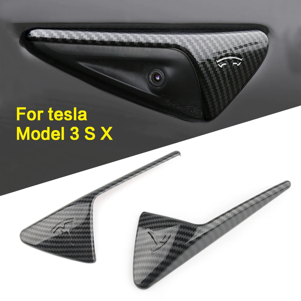 2Pcs/Set Jaoks Tesla Model 3 Y S X Model3 Pool Kaamera süsinikkiust ABS Kaitse Kate Tesla Model Kolm Tarvikud