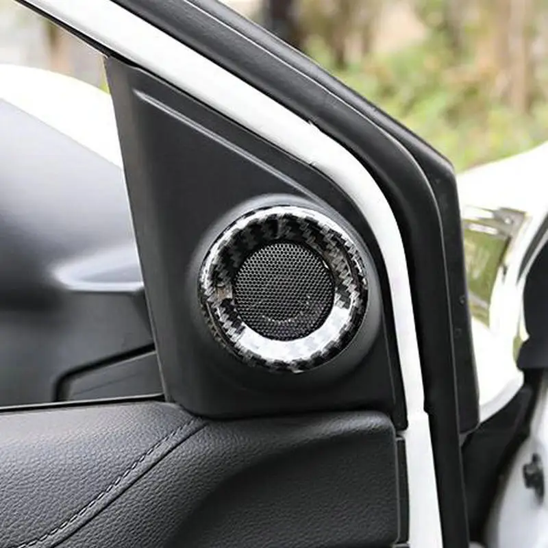 SBTMY 2PCS/SET Auto-samba heli süsinikkiust dekoratiivne rõngas HONDA CRV CR-V 2017 2018 Auto tarvikud