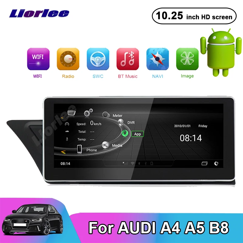 Puutetundlik 10.25 Tolline Auto Multimeedia Audio Stereo Audi A4 A5 B8 MMI GPS Navigation Tasuta Kaart, Raadio, Bluetooth, WIFI, Carplay