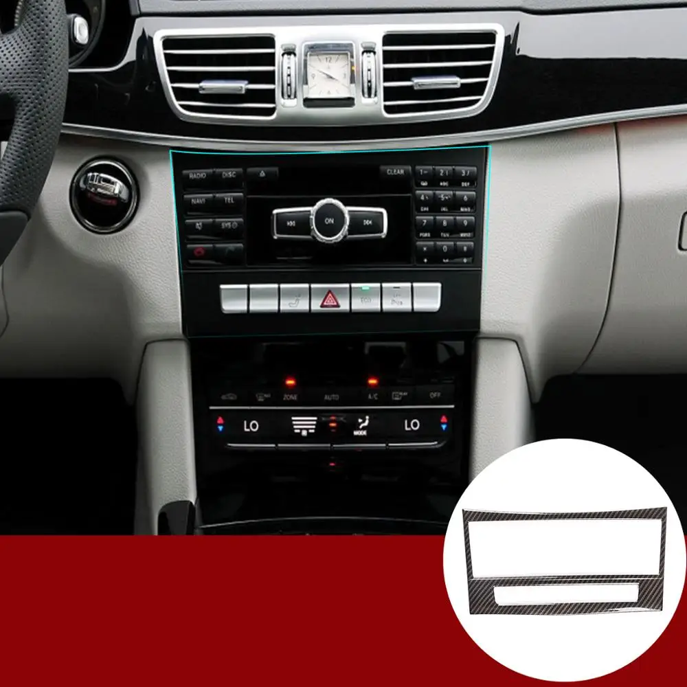 Auto Interjööri Aksessuaarid Mercedes-Benz E-Klassi W212 ABA Carbon Fiber/Hõbe Center console CD nuppu paneeli raami kaunistamiseks