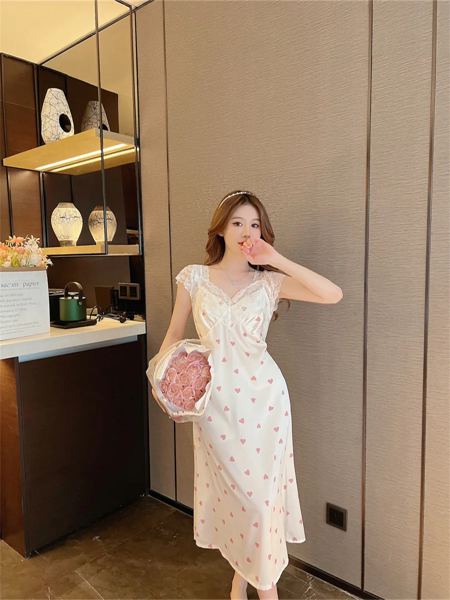 Seksikas Nightgowns Naiste Sleepwear Suvel Pits Sisekujundus Nightdress Kimono Kaste Kleit Segast Nightwear Sleepdress Lounge Kanda