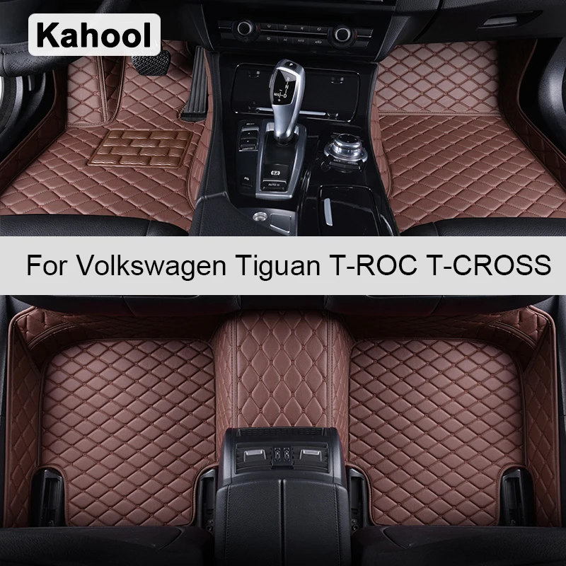 Kahool Auto Põranda Matid VW Tiguan T-ROC T-RIST Suu Coche Tarvikud Auto Vaibad