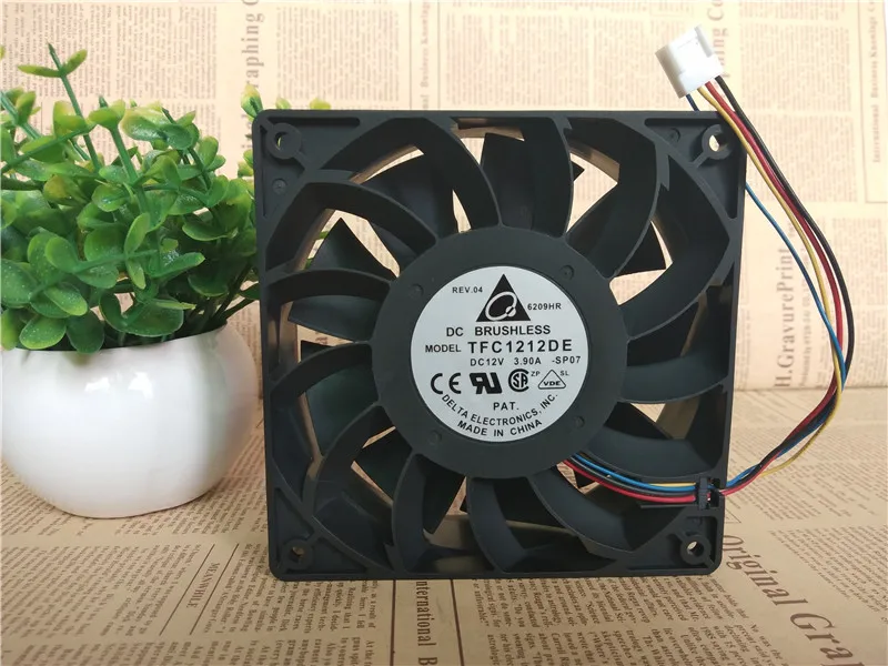 Algne TFC1212DE 12cm 120x120x38mm 12038 DC 12V Jaoks Bitcoin Võimas Server PC Case cooling Fan