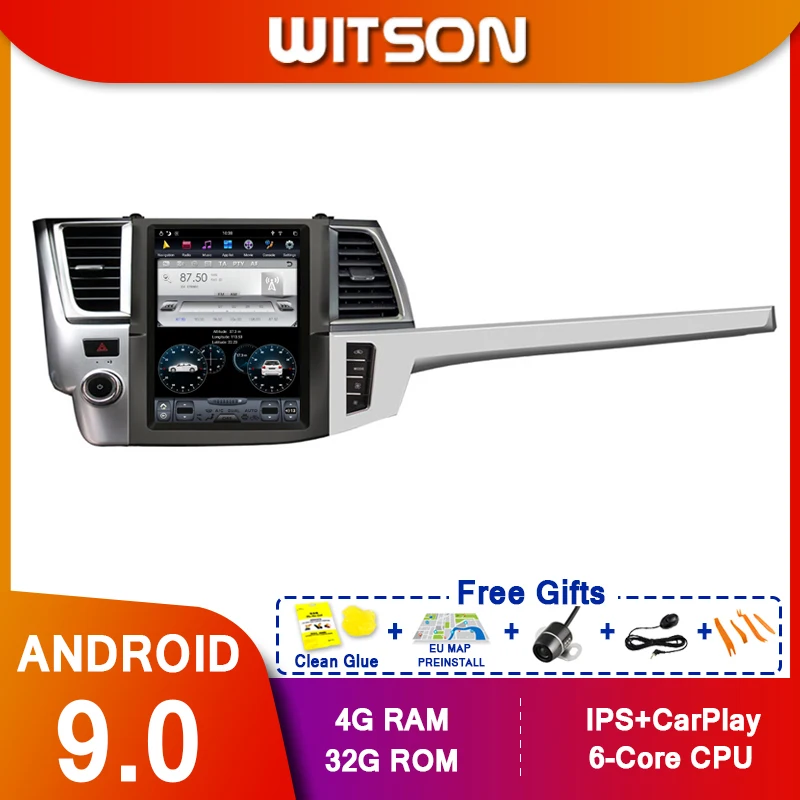 WITSON Android 9.0 vertikaalne ekraani autoraadio tesla GPS NAVIGATION Raadio mängija TOYOTA HIGHLANDER 2015