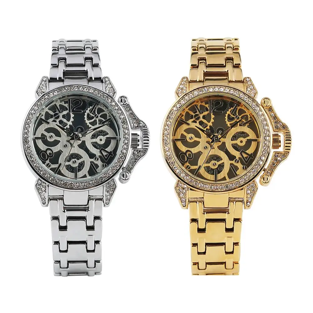 Naiste Kellad Luksus Teemant-kaetud Quartz Watch Daamid Sulamist Bänd Konks Lukk Wristwatc