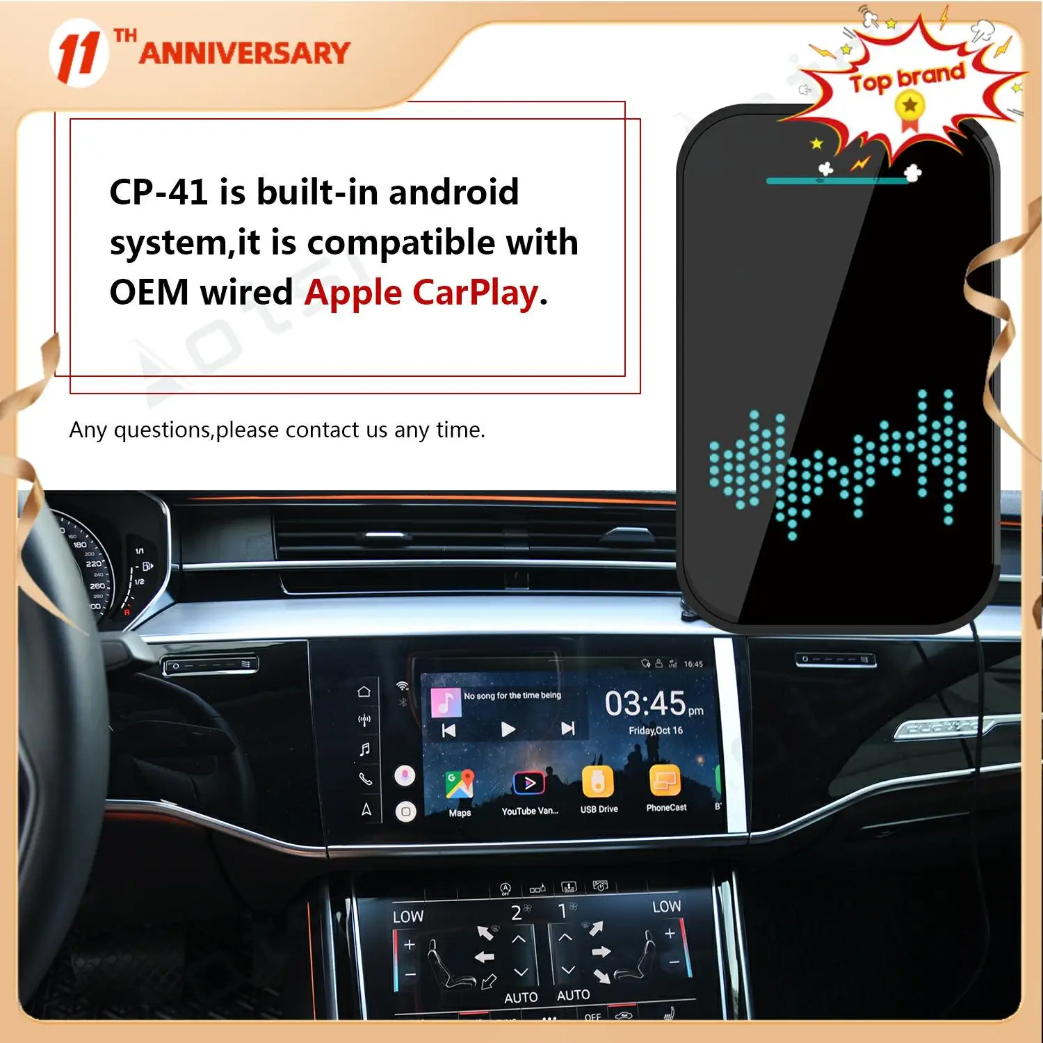 Carplay Uuendada nii Volvo kui Audi puhul, Porsche Cayenne jaoks Macan Raadio Android Auto USB Apple Wireless Kasti Auto Multimeedia Mängija