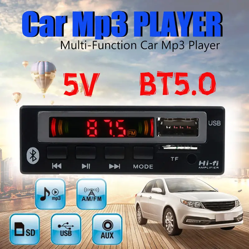 Auto Mp3-Mängija, Digiboksi, Juhatuse Moodul Bluetooth-5.0 FM-Raadio Traadita Vastuvõtja 1 Din Muusika Kõlar autokomplekti USB-AUX-TF 5V / 12V