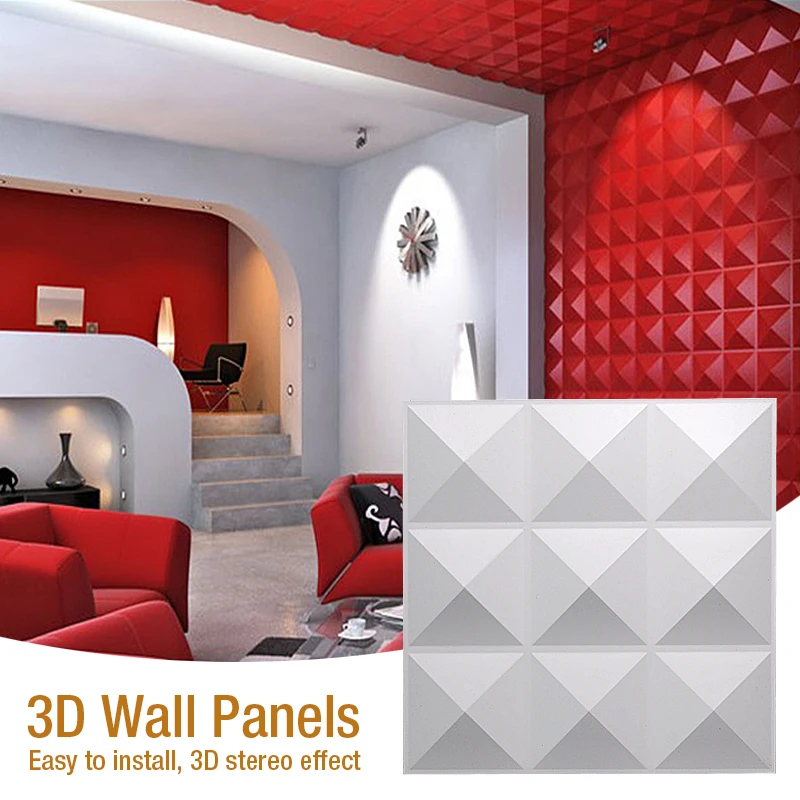 50x50 cm 3D Plastist Valuvormid 3D Tile Paneelid Hallituse Kips Seina Kivi Seina Art Decor Plastist Vorm 3D seina paneeli kleebis lagi