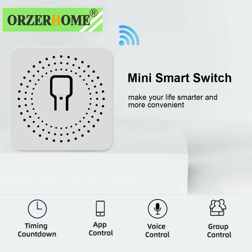 ORZERHOME MINI Wifi Smart Lüliti 16A Traadita Lülitid Targa Kodu Automaatika Kooskõlas Tuya Alexa Google Kodus WiFi Smart