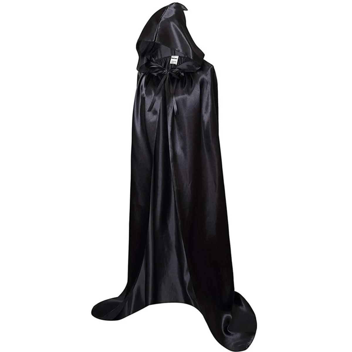 Joped Halloween Satiin Varjatud Wizard Reaper Deemon Vampiir Kapuutsiga Cosplay Kostüüm Mõistatus Õudus Play Party Maxi Põranda-Pikkus