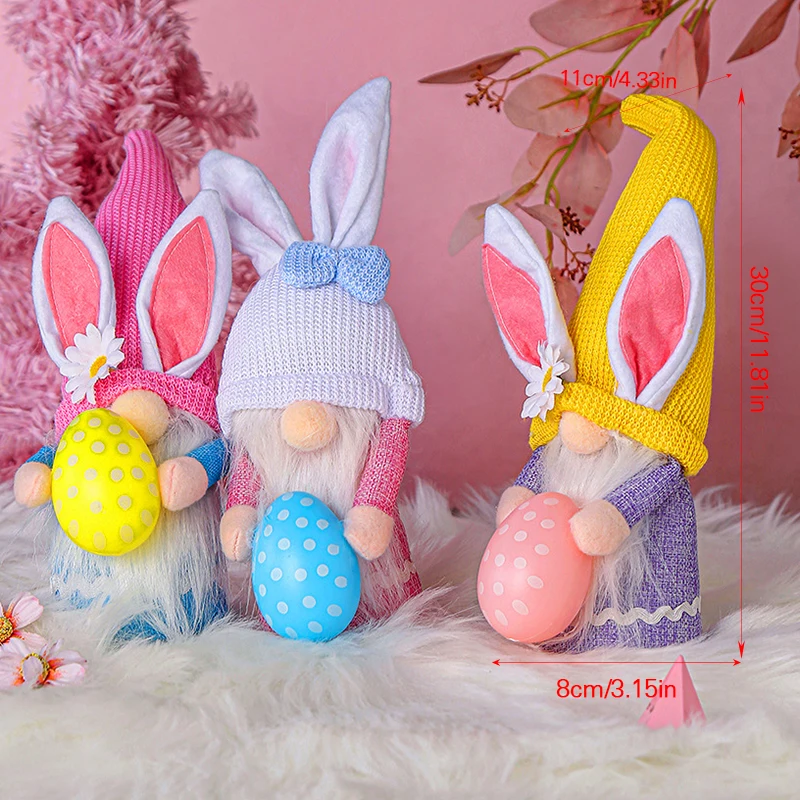 Happy Easter Ornament Näota Gnome -, Plüüš-Nukk koos Küüliku Kõrvad Jänku Kääbus Nukk Kellel Muna Kingitus Lastele Tüdrukud Koju
