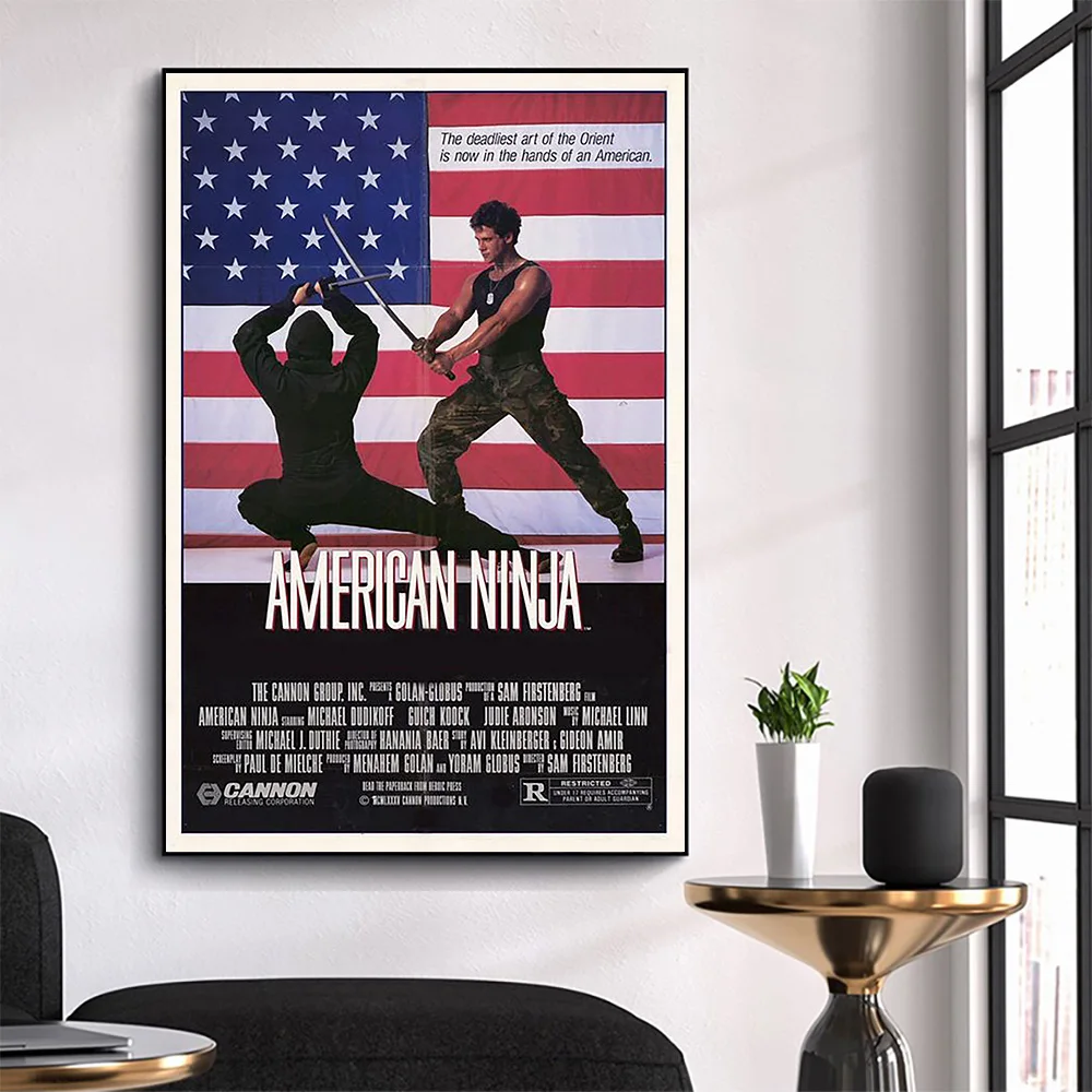 WM3187 American Ninja Klassikaline Movie HD Siidist Kangast Poster Art Decor Siseruumides Maali Kingitus