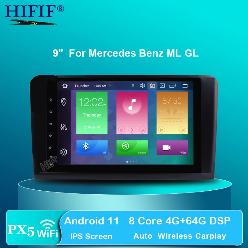 PX5 Android 10 4G 8 CORE auto GPS Carplay Jaoks Mercedes Benz ML GL W164 ML350 ML500 GL320 raadio stereo-navigatsioon NR DVD-MÄNGIJA