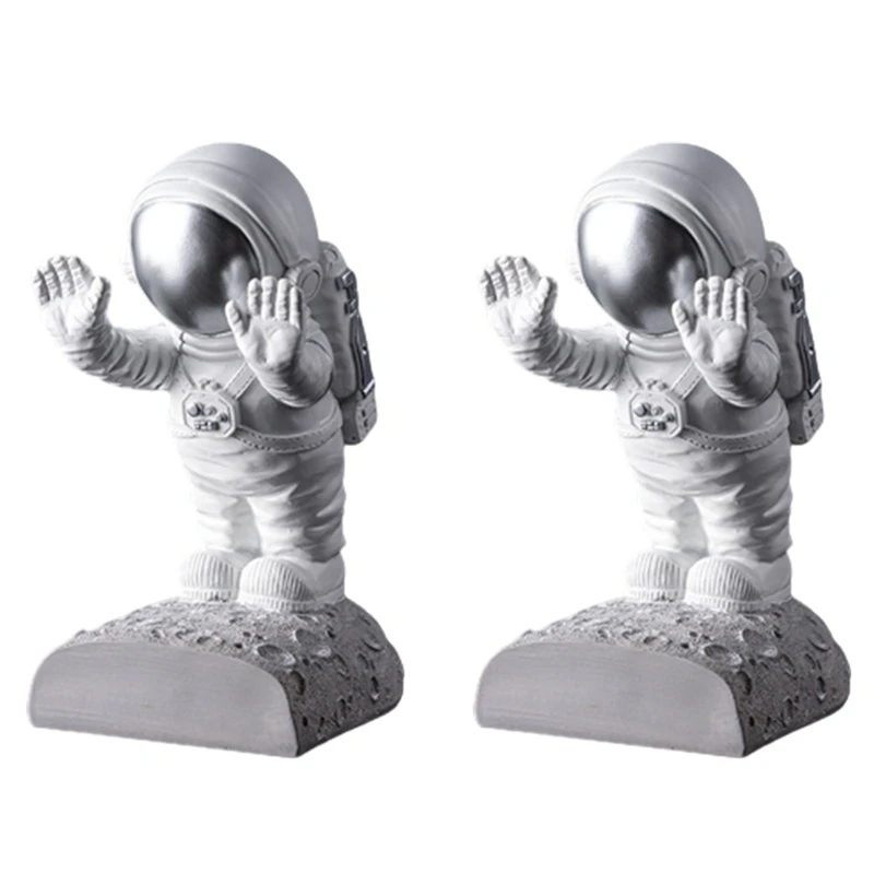 2tk Loominguline Vaik Astronaut Bookend Laua Broneerida Korraldaja Kosmonaut Kujukeste Laua Bookend Kontori Kaunistamiseks