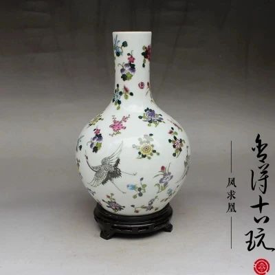 Jingdezhen antiikne portselan helendav emailiga taevalik lille vaas lillede kaunistamiseks kodu kaunistamiseks teenetemärgi