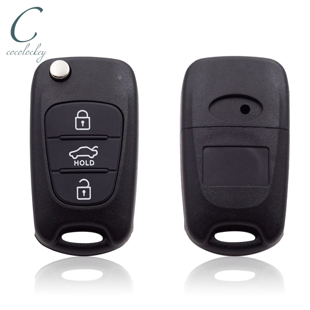 Cocolockey 3Buttons Kokkuklapitavad Flip Remote Key Kest Hyundai I30 IX35 ja Kia K2 K5 Kanne Fob Auto Varuosade NR LOGO KiaKey