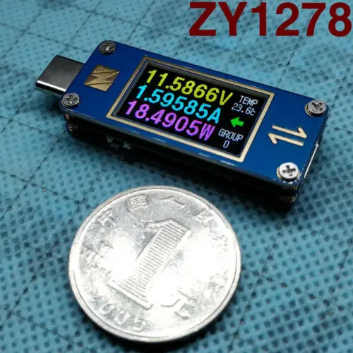 Kahesuunaline YZXSTUDIO ZY1278 USB-C 3.1 Gen2 Tüüp-C Pinge Ammeter Tester arvesti
