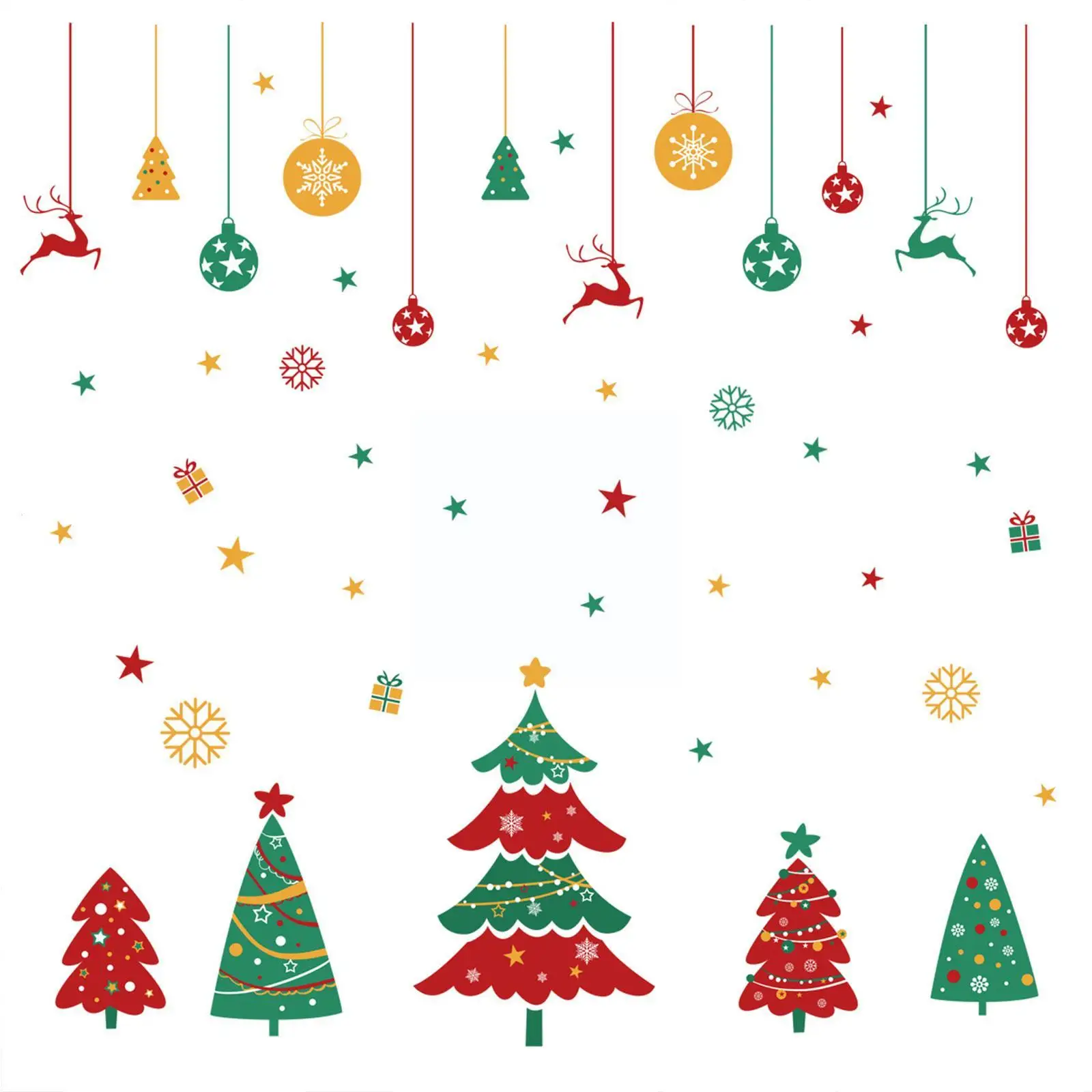 Jõulud Akna Kleebised Seina Kaunistamiseks Xmas Tree Kellad Lumehelbed Seina Jõulud Dekoratsioon Jõulud Kleebis Värvitud Ha Q6u5