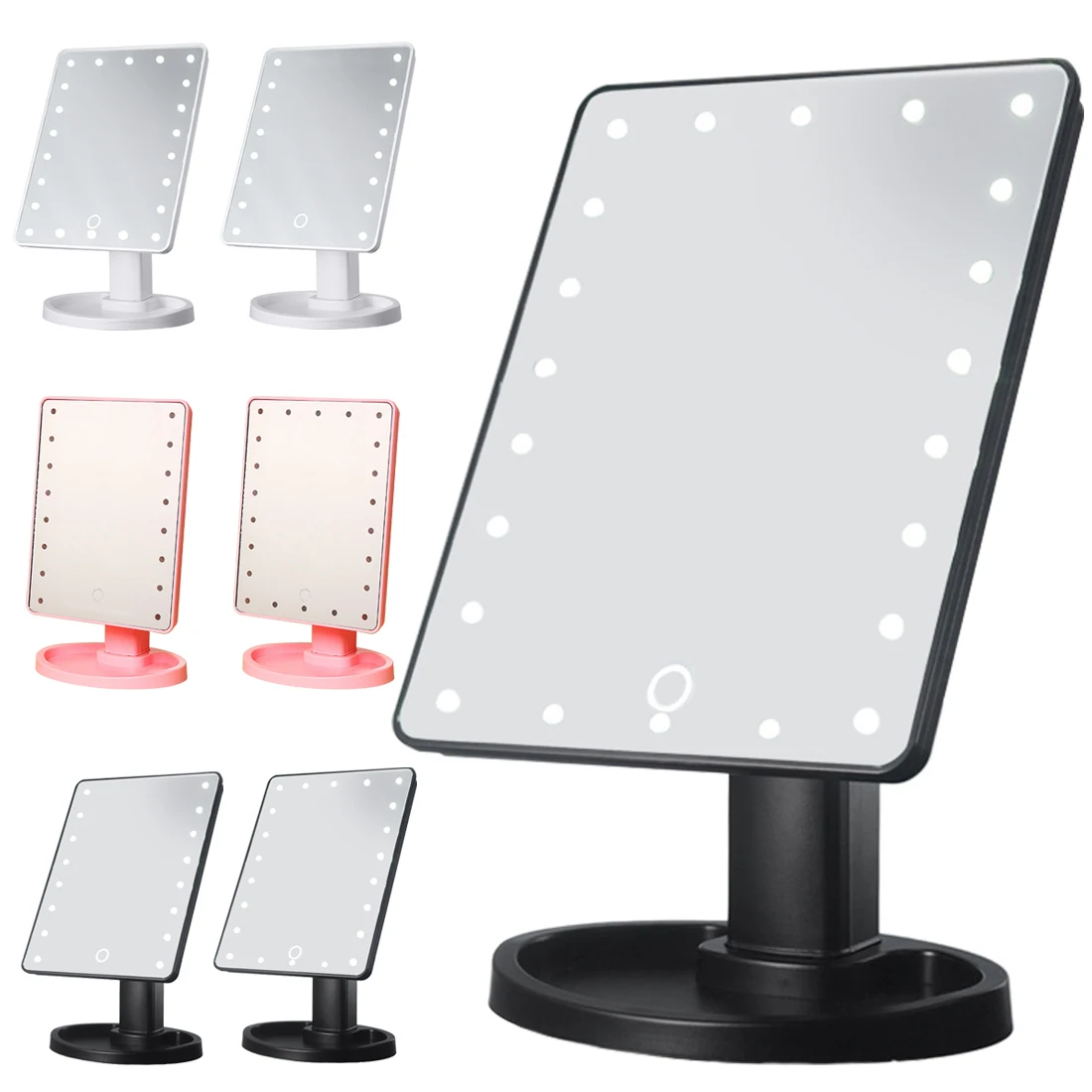 TY467 storag edevus peegel 360 kraadi pöörlev peegel reguleeritav 16/22 LED touch screen kaasaskantav touch sensor helendav peegel
