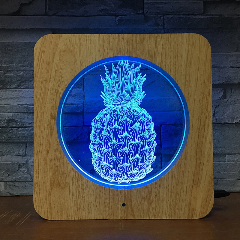 Ananass Puu-3D-LED-Plastikust Öö Valguses DIY Kohandatud Lamp Laua Lamp Lapsed Värvid Kingitus Home Decor DropShipping 2174