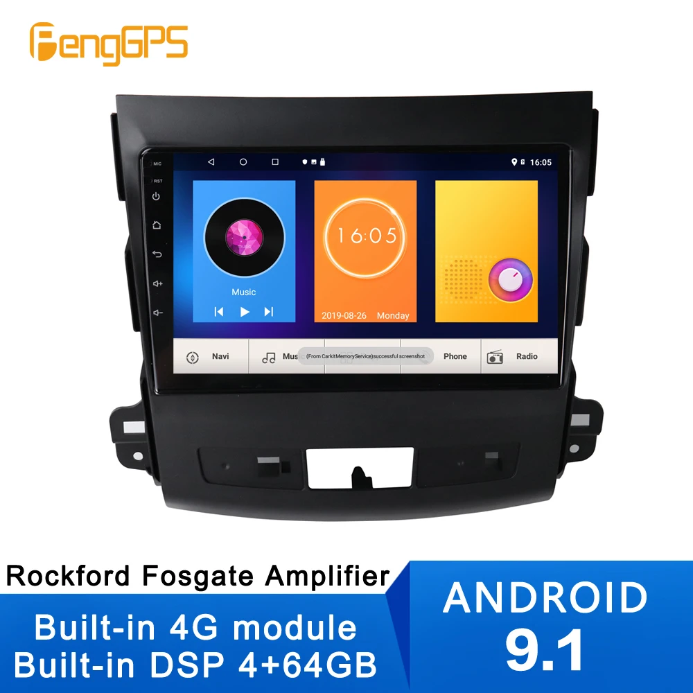 4+64G Android 9.1 Auto Nr DVD Mängija GPS Navigatsiooni Mitsubishi Outlander 2006-2011 Raadio Stereo Multimeedia IPS 9 Tolline DSP