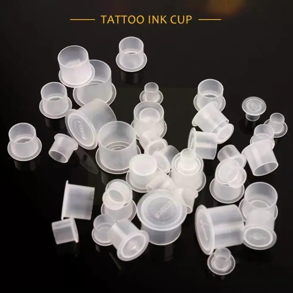 100tk Ühekordsed Tattoo & Alaline Meik Pigment Keskmise Konteiner Microblading Mütsid Tarvikud, Suur Tint Väike Suurus Cup Z8C7
